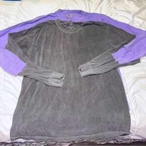Comfort Colors Men’s Long Sleeve Shirt - Gray & Purple